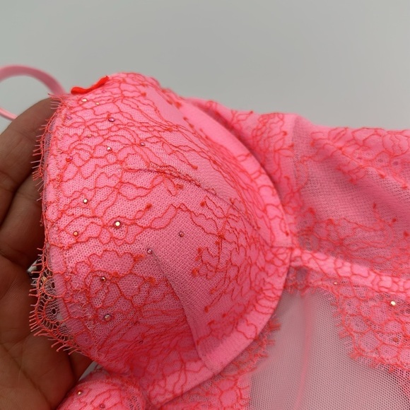 Victoria’s Secret chemise 36B Crystal Embellished Pink - Picture 10 of 11